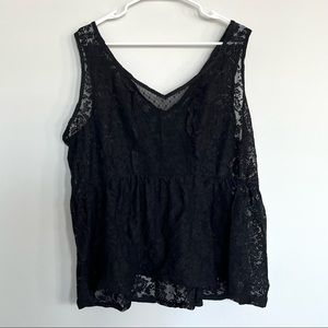 Torrid Black Lace Tank Top